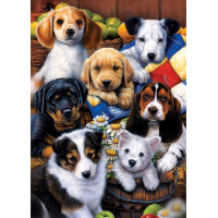 Купить Алмазная вышивка Милые щенки 40 х 30 см (арт. FS412) Купить Алмазная вышивка Милые щенки 40 х 30 см (арт. FS412)