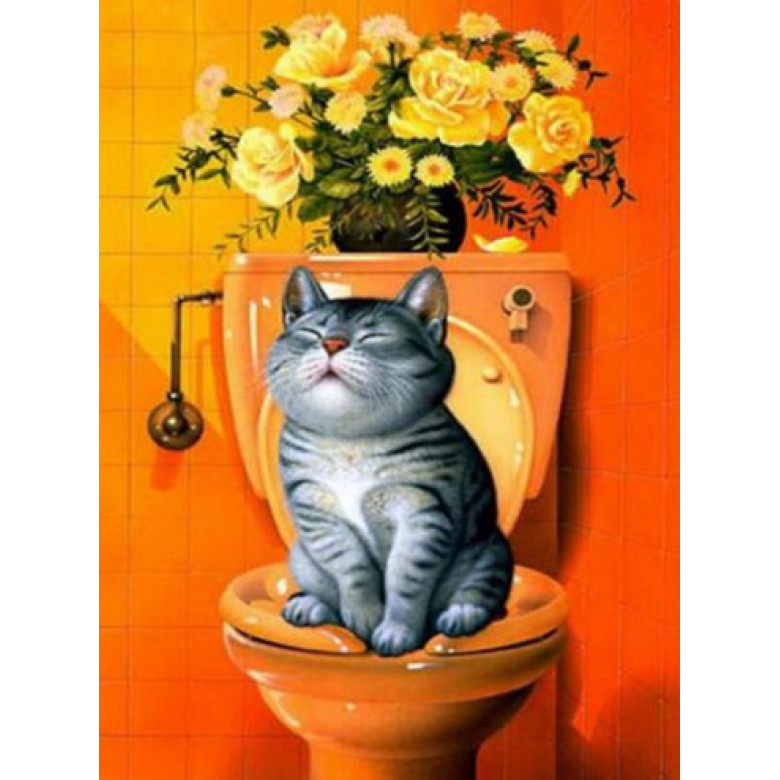 Купить Алмазная вышивка Послушный котик 25 х 20 см (арт. FS423)