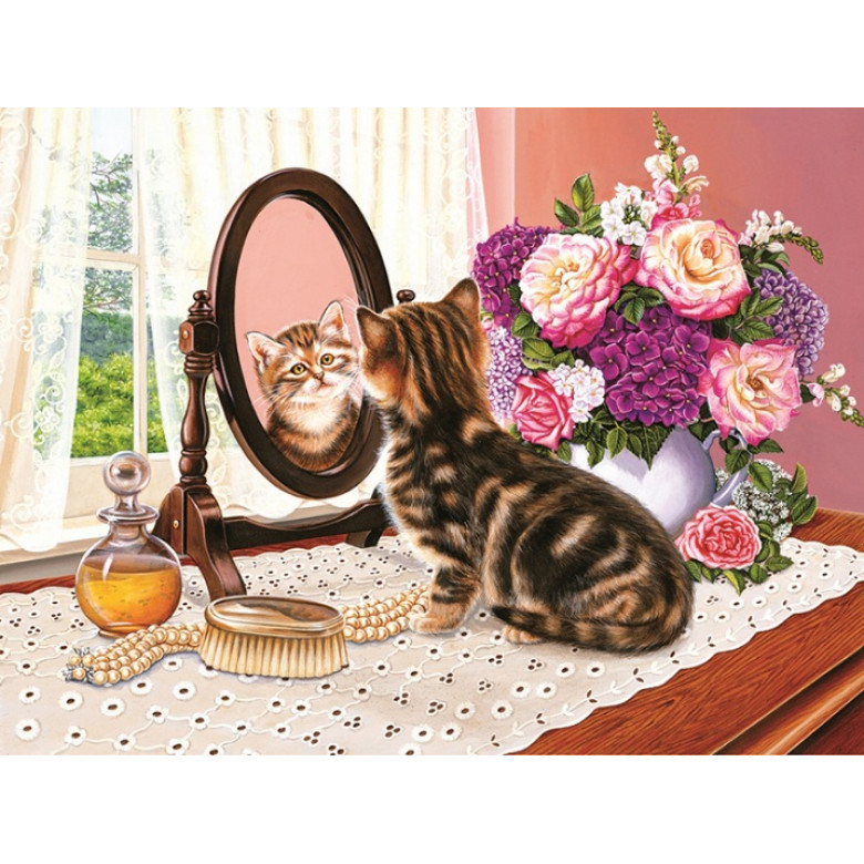 Купить Набор алмазной мозаики Любопытный котенок 30 х 40 см (арт. FS663)