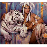 Купить Алмазная вышивка квадратные камни Царица тигров 40 х 40 см (арт. FS851) Купить Алмазная вышивка квадратные камни Царица тигров 40 х 40 см (арт. FS851)