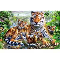 Купить Алмазная вышивка квадратные камни 40 х 50 см Семья тигров и тигрят (арт. FS856) Купить Алмазная вышивка квадратные камни 40 х 50 см Семья тигров и тигрят (арт. FS856)