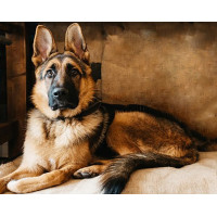 Купить Алмазная вышивка квадратные камни 40 х 50 см Умная собака овчарка (арт. FS875) Купить Алмазная вышивка квадратные камни 40 х 50 см Умная собака овчарка (арт. FS875)
