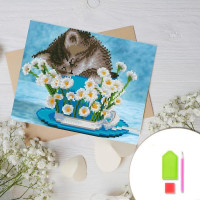 Купить Алмазная вышивка на картоне 20 х 30 см Милый котенок (арт. RK005) круглые камни Купить Алмазная вышивка на картоне 20 х 30 см Милый котенок (арт. RK005) круглые камни