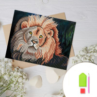 Купить Алмазная вышивка на картоне 20 х 30 см Сильный лев (арт. RK011) круглые камни Купить Алмазная вышивка на картоне 20 х 30 см Сильный лев (арт. RK011) круглые камни