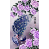 Купить Комплект алмазной вышивки Павлин в цветах 67 х 40 см (арт. PR057) частичная выкладка Купить Комплект алмазной вышивки Павлин в цветах 67 х 40 см (арт. PR057) частичная выкладка