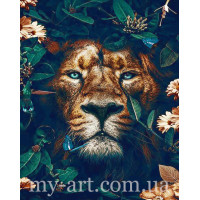 Купить Алмазная вышивка 40 х 50 см на подрамнике Лев в цветах (арт. TN1198) Купить Алмазная вышивка 40 х 50 см на подрамнике Лев в цветах (арт. TN1198)