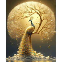 Купить Алмазная вышивка на подрамнике 40 х 50 см Золотой павлин (арт. TN1211) Купить Алмазная вышивка на подрамнике 40 х 50 см Золотой павлин (арт. TN1211)