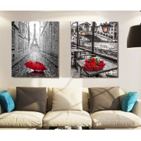 Алмазная вышивка на подрамнике Диптих Париж (арт. 08085)