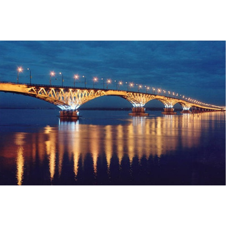 Купить Алмазная вышивка Мост при свете фонарей 40 х 30 см (арт. FS255)