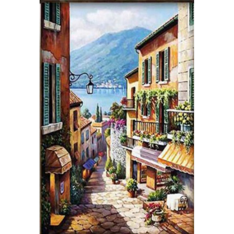 Купить Алмазная мозаика Улочка к морю 30*40 см (арт. FS376)