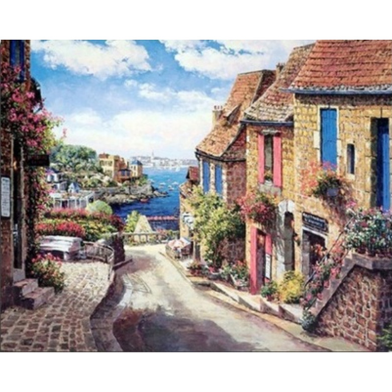 Купить Алмазная мозаика Тихий дворик 40*30 см (арт. FS377)