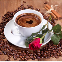 Купить Набор алмазной вышивки Роза с кофе 25 х 25 см (арт. FS053) Купить Набор алмазной вышивки Роза с кофе 25 х 25 см (арт. FS053)