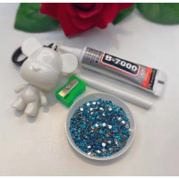 Купить Мишка брелок с алмазными стразами 6,5 см (арт. BM-400) синий Купить Мишка брелок с алмазными стразами 6,5 см (арт. BM-400) синий