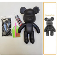 Купить Мишка с алмазными стразами 21 см (арт. BM-001) черный Купить Мишка с алмазными стразами 21 см (арт. BM-001) черный