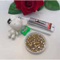 Купить Мишка брелок с алмазными стразами 6,5 см (арт. BM-600) желтый Купить Мишка брелок с алмазными стразами 6,5 см (арт. BM-600) желтый