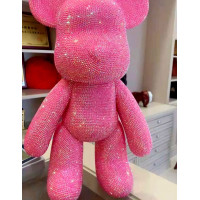 Купить Мишка с алмазными стразами 21 см (арт. BM-002) розовый