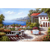 Купить Выкладка камнями Дом у набережной 30 х 20 см (арт. FS079) Купить Выкладка камнями Дом у набережной 30 х 20 см (арт. FS079)