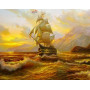 Купить Алмазная мозаика без коробки MyArt Корабль на закате 35 х 30 см (арт. MA487) полная выкладка