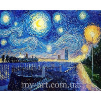 Купить Алмазная вышивка круглые стразы 40 х 50 см на подрамнике Ночь Ван Гога (арт. AR-3144) без коробки Купить Алмазная вышивка круглые стразы 40 х 50 см на подрамнике Ночь Ван Гога (арт. AR-3144) без коробки