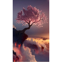 Купить Набор алмазной вышивки Сакура в горах 30 х 60 см (арт. FS030) Купить Набор алмазной вышивки Сакура в горах 30 х 60 см (арт. FS030)