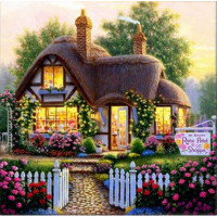 Купить Алмазная вышивка Домик в цветах 25 х 25 см (арт. FS074) Купить Алмазная вышивка Домик в цветах 25 х 25 см (арт. FS074)