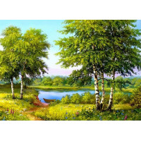 Купить Алмазная вышивка Лес у реки 25 х 20 см (арт. FS188) Купить Алмазная вышивка Лес у реки 25 х 20 см (арт. FS188)