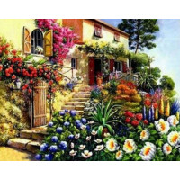 Купить Алмазная вышивка Двор в цветении 30 х 30 см (арт. FS192) Купить Алмазная вышивка Двор в цветении 30 х 30 см (арт. FS192)