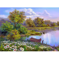Купить Алмазная вышивка Закат у озера 30*40 см (арт. FS201) Купить Алмазная вышивка Закат у озера 30*40 см (арт. FS201)