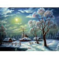 Купить Алмазная вышивка Зимняя ночь в деревне 30*40 см (арт. FS206)