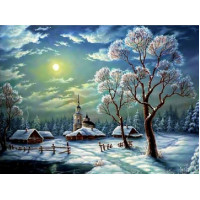 Купить Алмазная вышивка Зимняя ночь в деревне 30*40 см (арт. FS206) Купить Алмазная вышивка Зимняя ночь в деревне 30*40 см (арт. FS206)