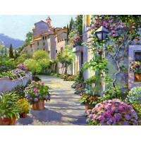 Купить Алмазная вышивка Улочка в цветах 30 х 40 см (арт. FS242) Купить Алмазная вышивка Улочка в цветах 30 х 40 см (арт. FS242)