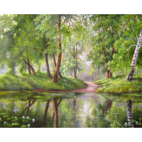 Купить Алмазная вышивка Лесная тропинка к речке 30 х 40 см (арт. FS261) Купить Алмазная вышивка Лесная тропинка к речке 30 х 40 см (арт. FS261)