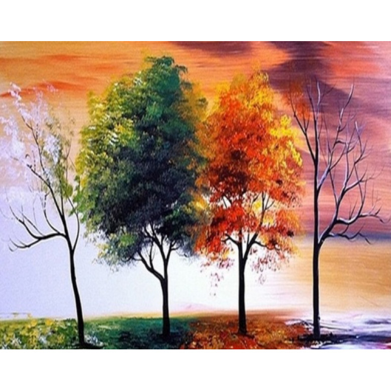 Купить Комплект алмазной вышивки Четыре времени года 50 х 40 см (арт. FS279)