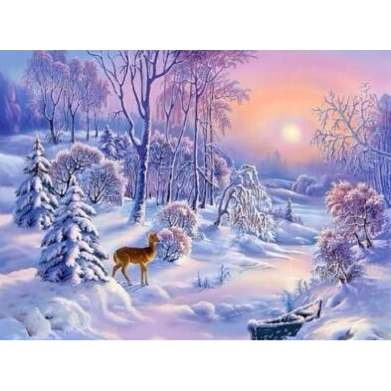 Купить Алмазная вышивка Зимний лес 50*40 см (арт. FS355)