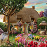Купить Алмазная вышивка Летний отдых на даче 25 х 20 см (арт. FS448) рисование камнями Купить Алмазная вышивка Летний отдых на даче 25 х 20 см (арт. FS448) рисование камнями
