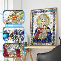 Купить Алмазная мозаика 5D Божья матерь с Иисусом 34 х 24 см (арт. PR1201) Купить Алмазная мозаика 5D Божья матерь с Иисусом 34 х 24 см (арт. PR1201)