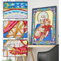 Купить Алмазная мозаика 5D Богородица и дитя 34 х 24 см (арт. PR1206) Купить Алмазная мозаика 5D Богородица и дитя 34 х 24 см (арт. PR1206)