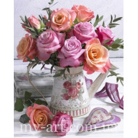 Купить Алмазная вышивка круглые стразы 40 х 50 см на подрамнике Розы в пастельных тонах (арт. AR-3133) без коробки Купить Алмазная вышивка круглые стразы 40 х 50 см на подрамнике Розы в пастельных тонах (арт. AR-3133) без коробки