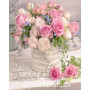Купить Алмазная вышивка круглые стразы 40 х 50 см на подрамнике Цветы для музы (арт. AR-3139) без коробки