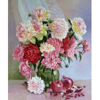 Купить Алмазная вышивка Букет пионов и гранат 40 х 30 см (арт. FS113) Купить Алмазная вышивка Букет пионов и гранат 40 х 30 см (арт. FS113)