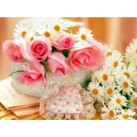 Купить Алмазная вышивка Розы и ромашки для тебя 40 х 30 см (арт. FS167) Купить Алмазная вышивка Розы и ромашки для тебя 40 х 30 см (арт. FS167)