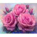 Купить Алмазная вышивка без коробки Цветы с куста роз 50 х 40 см MyArt (арт. MA608)
