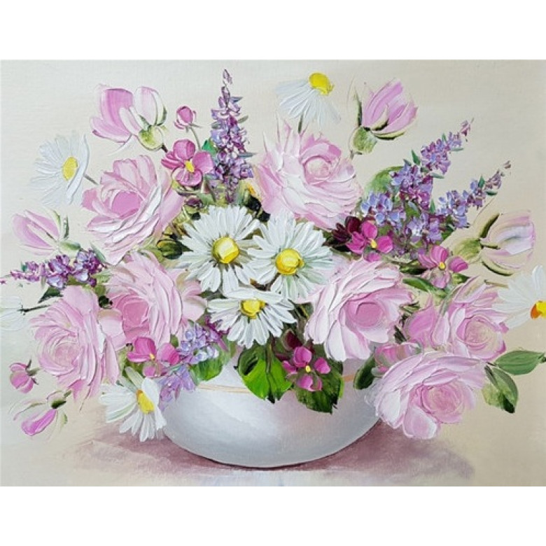 Купить Алмазная вышивка без коробки Полевые цветы MyArt 40 х 30 см (арт. MA598)