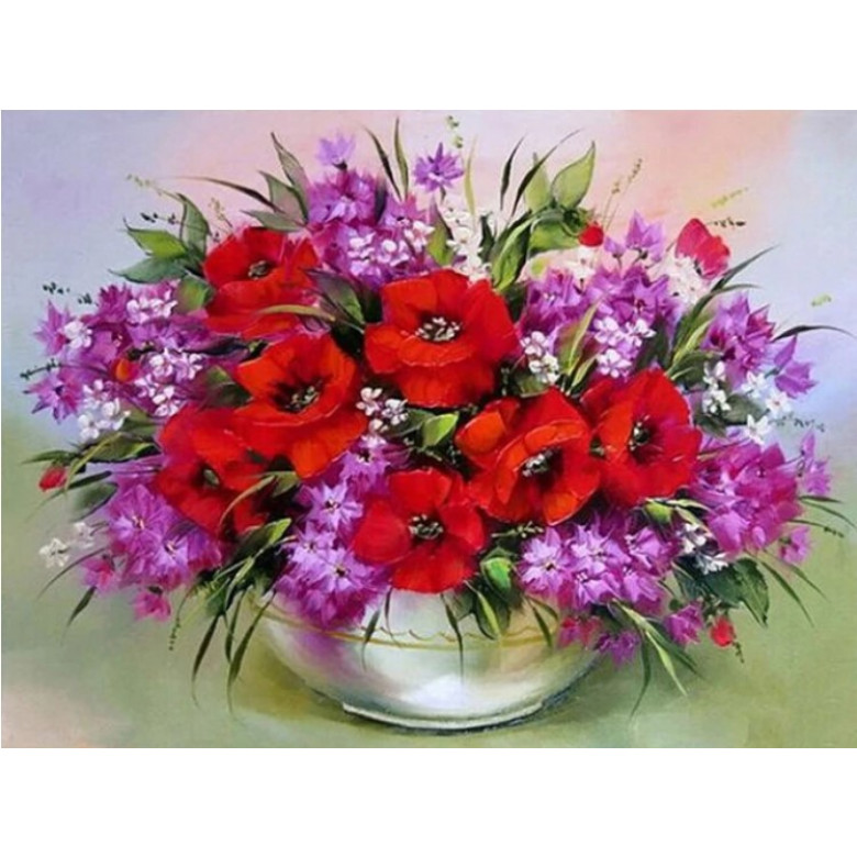 Купить Алмазная мозаика без коробки MyArt Цветы для бабушки 40 х 30 см (арт. MA803)