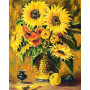 Купить Алмазная мозаика без коробки MyArt Подсолнухи в вазе 40 х 30 см (арт. MA804)
