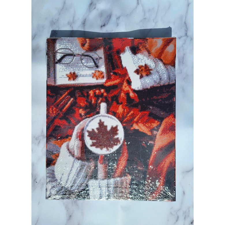 Алмазная вышивка 40 х 50 см на подрамнике Осеннее кофе (арт. TN1181)