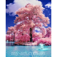 Купить Алмазная вышивка на подрамнике 50 х 40 см Цвет сакуры у воды (арт. TN1209) Купить Алмазная вышивка на подрамнике 50 х 40 см Цвет сакуры у воды (арт. TN1209)