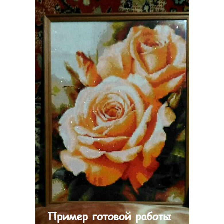 Купить Алмазная вышивка без коробки MyArt Букет чайных роз 20 х 25 см (арт. MA476)