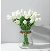 Купить Цветы тюльпаны искусственные белые 31 шт декор букет DT001 Купить Цветы тюльпаны искусственные белые 31 шт декор букет DT001