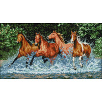 Купить Вышивка крестиком Дикие лошади 60х36 см (арт. MK022) Купить Вышивка крестиком Дикие лошади 60х36 см (арт. MK022)